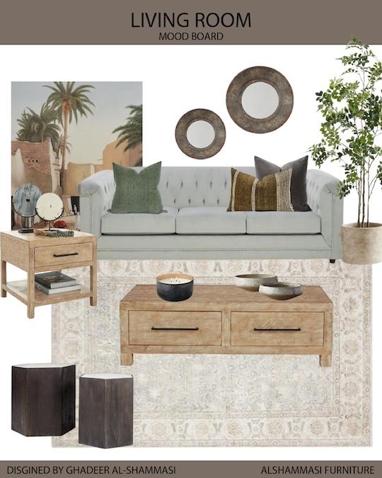 Living room mood board