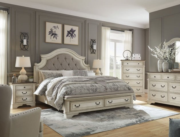 طقم غرفة نوم كنج ريلين آشلي بانل مع بنش 5 قطع