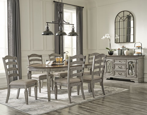 Dining Table set Ashley with 6 Chairs D159