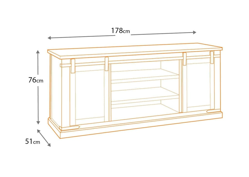 طاولة تلفزيون 60"بودمور كبيرة آشلي