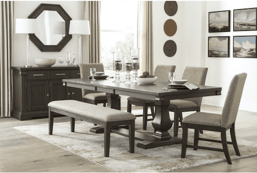 Home Elegance Dining Table set with 4 Chairs and 1 Bench D170