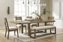 Ashley Dining Table Set with 6 Chairs and Bench D192