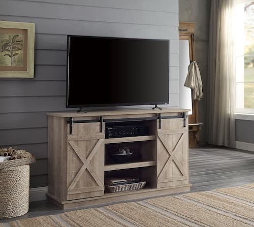 [91862] 54"L x 16"W x 32"H  W150  طاولة تلفزيون لون خشبي اي سي ام اي