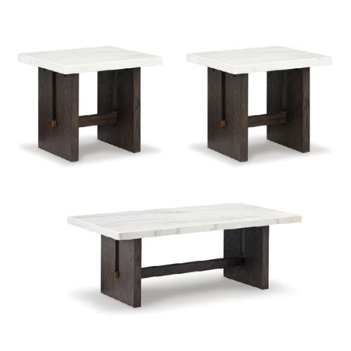 [T779] طقم طاولات شاي آشلي 1  طاولة كوكتيل و 2  طاولة جانبية T382