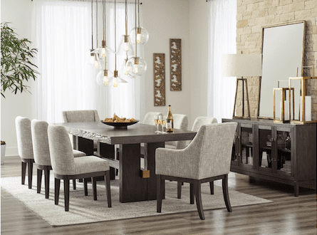 [D984] طقم طاولة طعام آشلي مع 8  كراسي D158