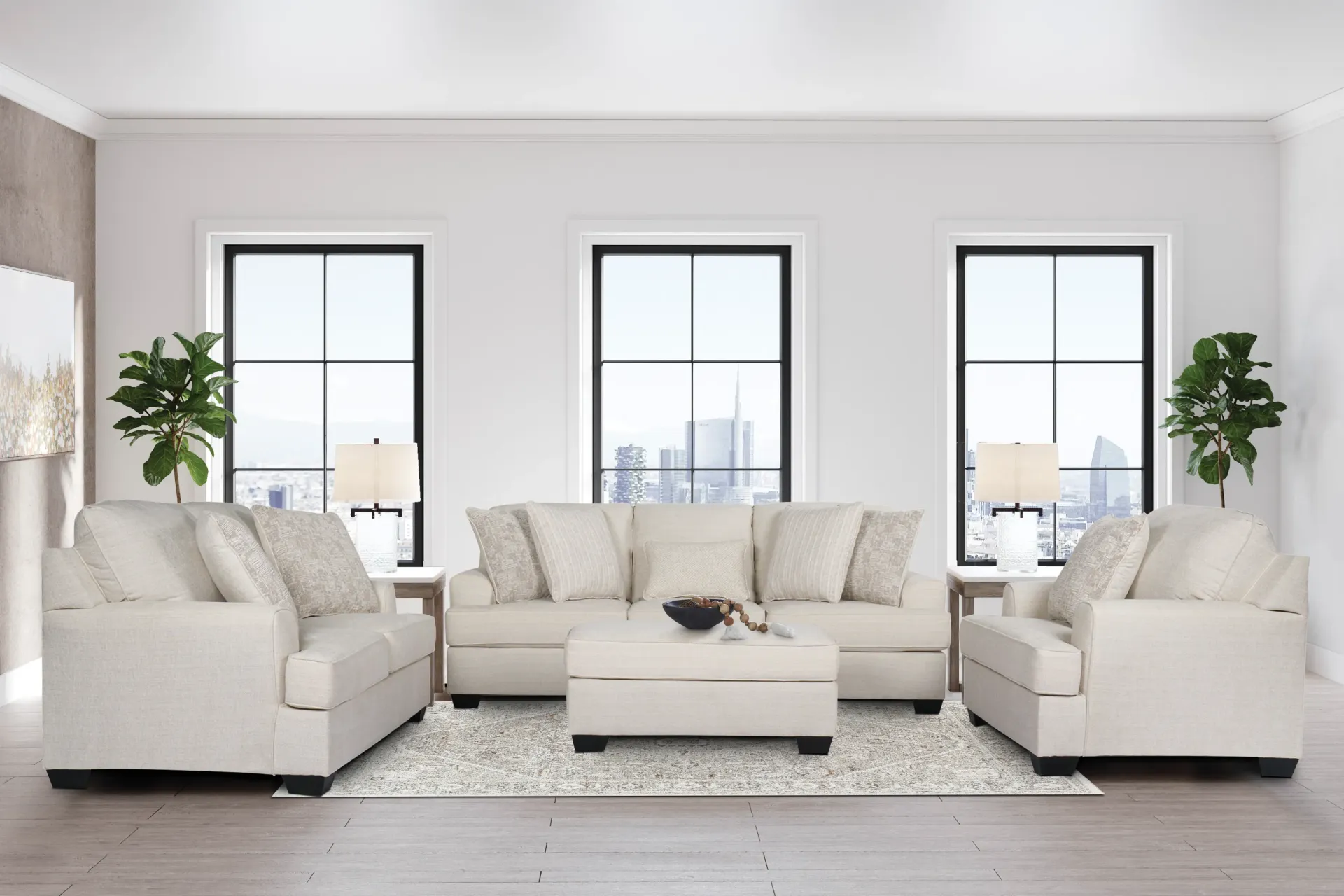 طقم كنب آشلي (1 كنبة ثلاثية ٢ كنبة ثنائية( S1483