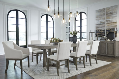 [D970] طقم طاولة طعام آشلي مع 8  كراسي D161