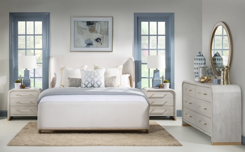 [3300] غرفة نوم سرير قماش ليجاسي كنق 4  قطع B416