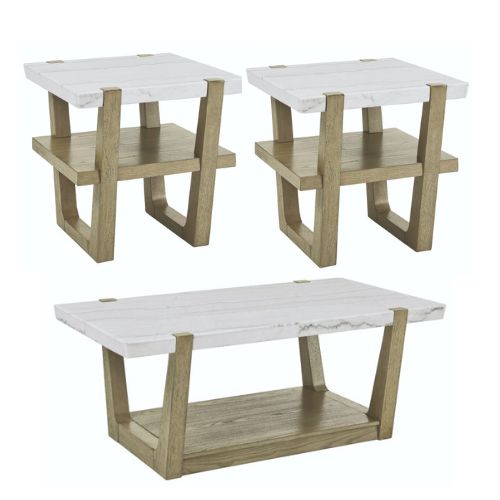 [ER100] طقم طاولات شاي ستيف سيلفر ( 1  طاولة كوكتيل و 2  طاولة جانبية )  T409