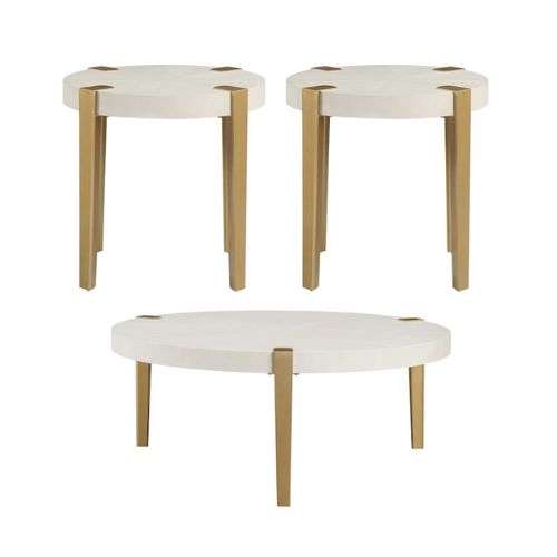 [GRA100] طقم طاولات كوكتيل ستيف سيلفر (1  طاولة كوكتيل + 2  طاولة جانبيه)  T399