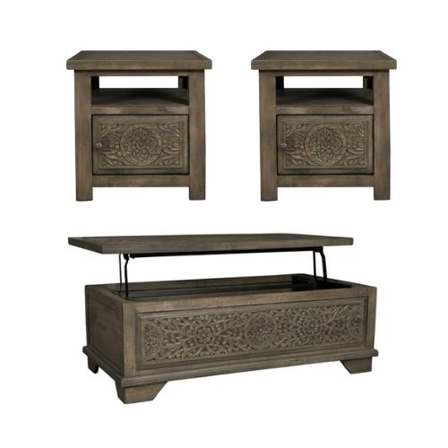 [T927] طقم طاولات شاي آشلي 1  طاولة شاي و 2  طاولة جانبية T272