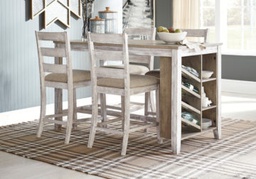 [D394] Ashley Dining Counter Table and 4 UPH Barstool D104