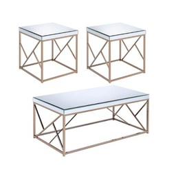 [EV200] Steve Silver Tea Table Set 1Coctail Table and 2 End Table  T341