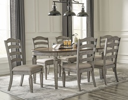 [D751] Dining Table set Ashley with 6 Chairs D159