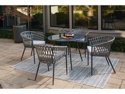 [P372] Ashley Outdoor Dining Table Set w/ 4 Chairs O5
